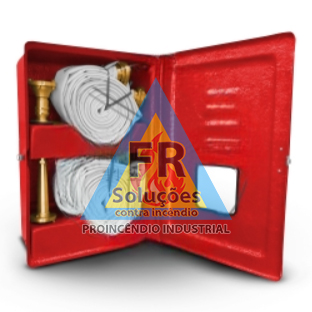 ABRIGO PARA MANGUEIRA DE INCÊNDIO (HIDRANTE) EM FIBRA DE VIDRO 90X60X18 CM COM DOIS CESTOS