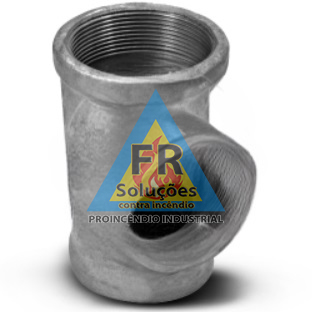 TEE  GALVANIZADO FÊMEA/FÊMEA/FÊMEA 90º 6 POLEGADAS